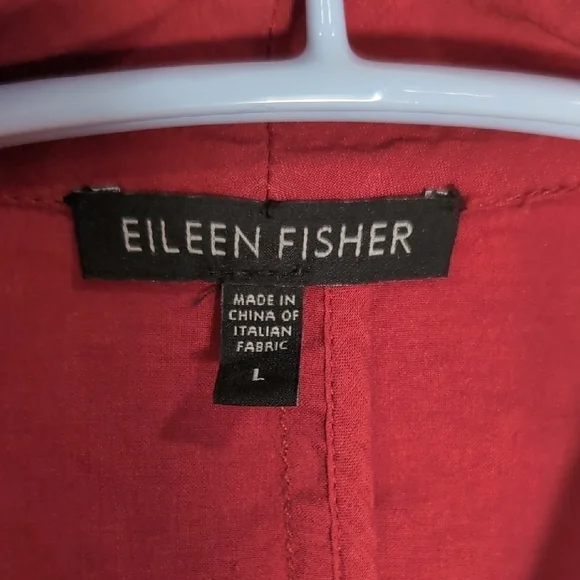 Eileen Fisher | Linen Lightweight Red Blazer Jacket Size L - Picture 8 of 11